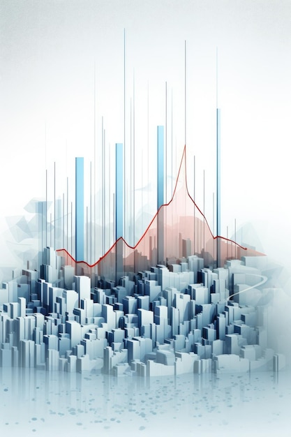 Graphiques et graphiques montrant les tendances commerciales positives créées avec l'IA générative