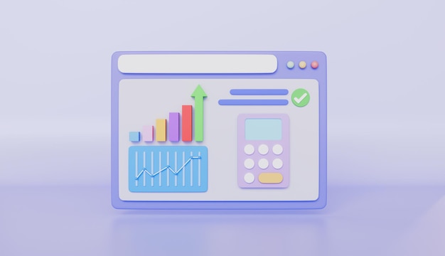 Graphiques et graphiques de rapports financiers avec barre de recherche Analyse des données Marketing et affaires en ligne