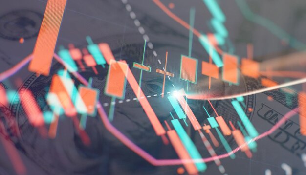 Graphiques d'instruments financiers avec différents types d'indicateurs, y compris l'analyse de volume pour l'analyse technique professionnelle sur le moniteur d'un ordinateur