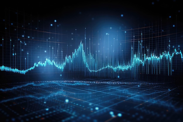 Graphiques numériques lignes lumineuses et diagramme à l'écran Big data analytics Generative AI