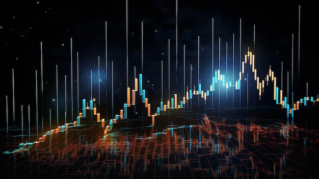 Les graphiques représentent l'essence de l'investissement financier dans les domaines des changes et des marchés boursiers. IA générative