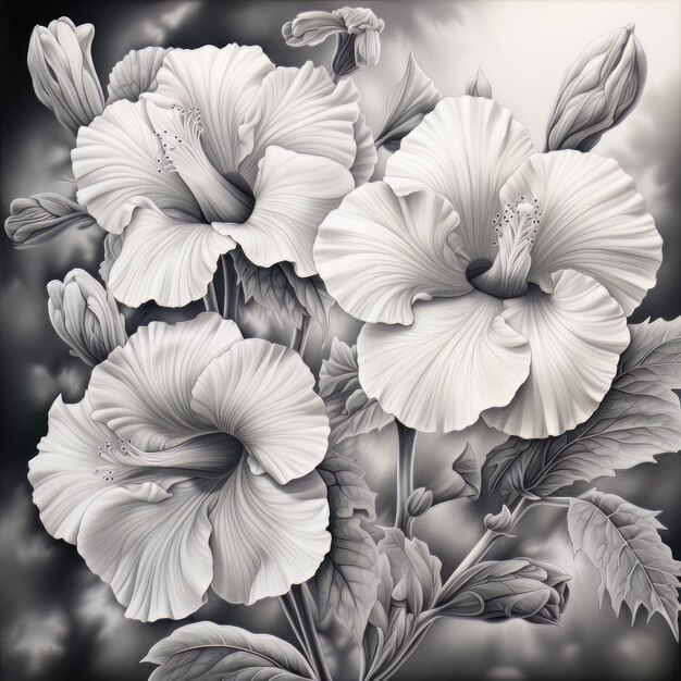Photo graphite jardin gloire fleur dessin d'image