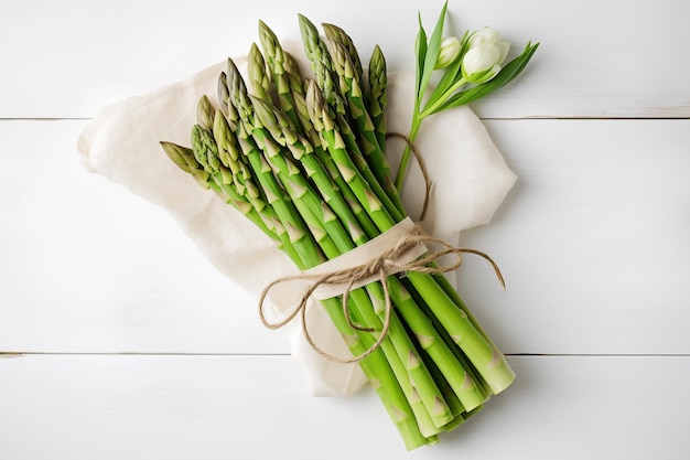 Une grappe d'asperges fraîches mûres IA générative