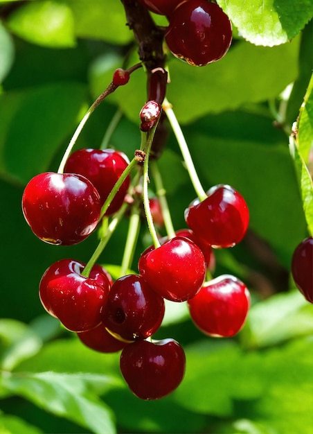 Une grappe de cerises.