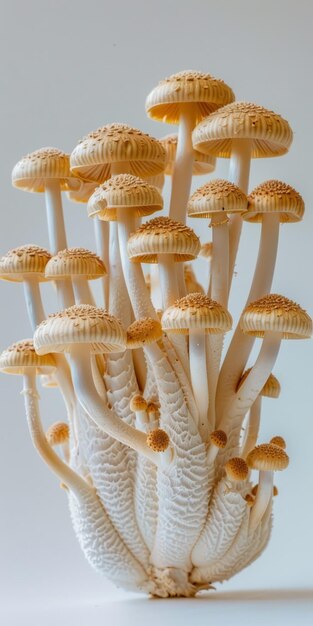 Photo une grappe de champignons sur un fond blanc