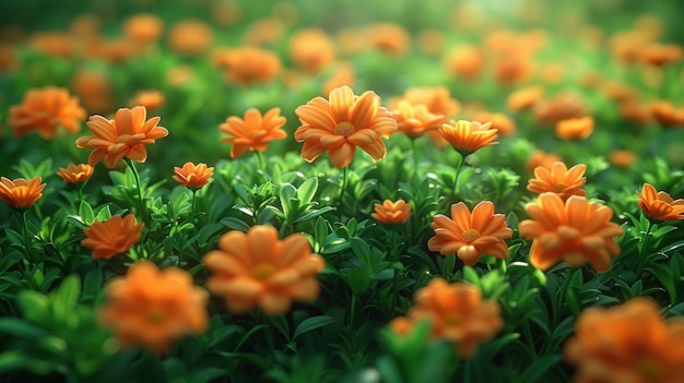 Photo une grappe de fleurs d'orange dans l'herbe