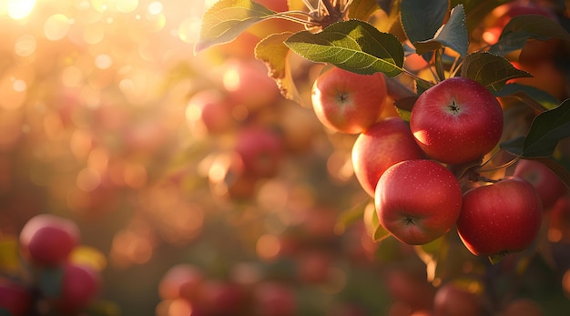 Une grappe de pommes.