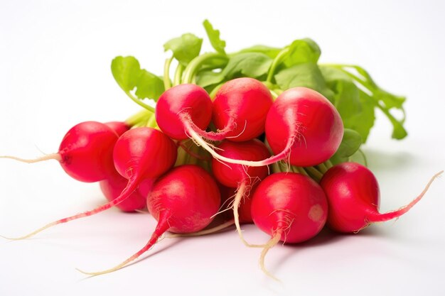 Une grappe de radis rouges biologiques