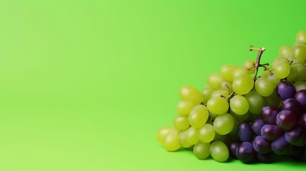 Une grappe de raisins verts isolé sur un fond plat