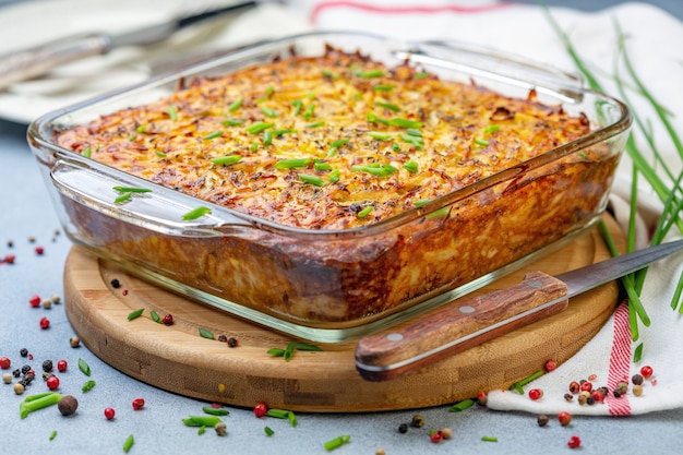 Gratin traditionnel de pommes de terre kugel