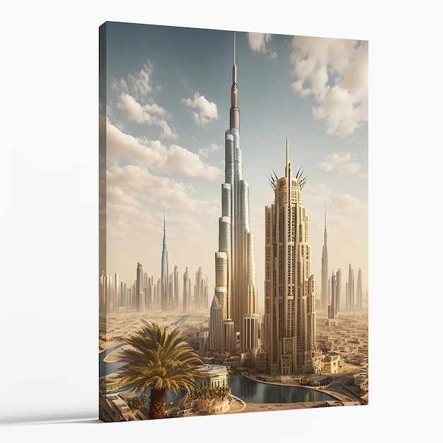 Gratte-ciel Burj Khalifa Dubaï image de fond d'écran Art généré par Ai
