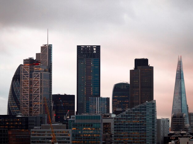 Des gratte-ciel dans la ville contre le ciel