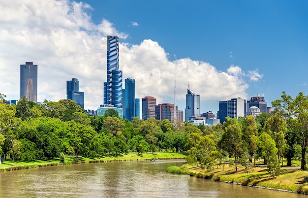 Gratte-ciel du quartier central des affaires de Melbourne en Australie