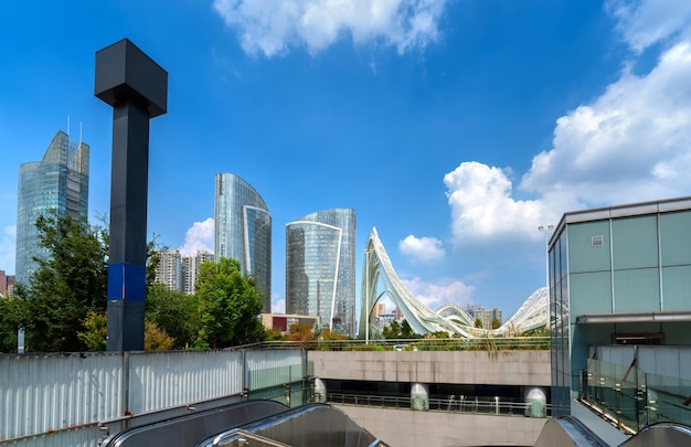 Photo les gratte-ciel du quartier financier de wuhan, hubei, en chine