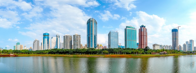 Photo gratte-ciel de l'île de hainan, chine