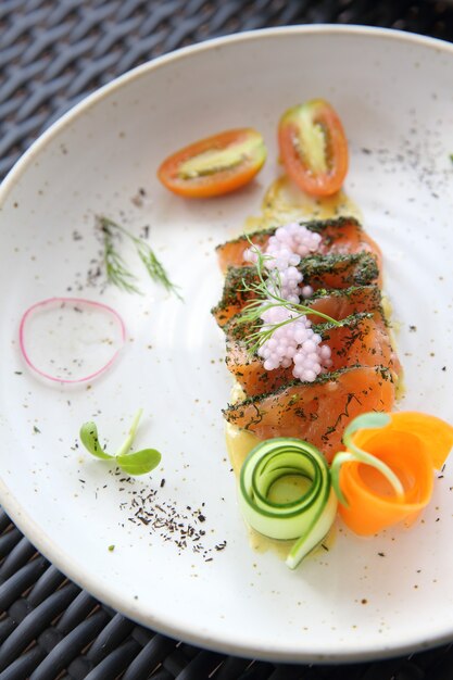 Gravlax de saumon