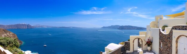 Grèce Croisière dans les îles grecques avec vue panoramique sur la mer depuis le haut d'Oia