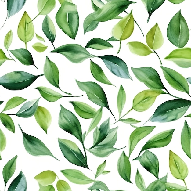 Green leaves motif