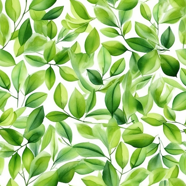 Green leaves motif