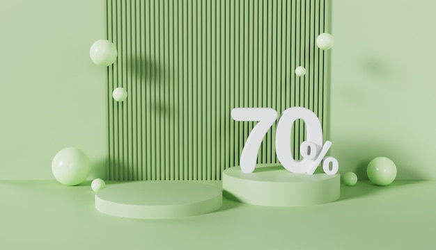 Green Podium Minimal Discount 70 off avec un fond de couleur pastel