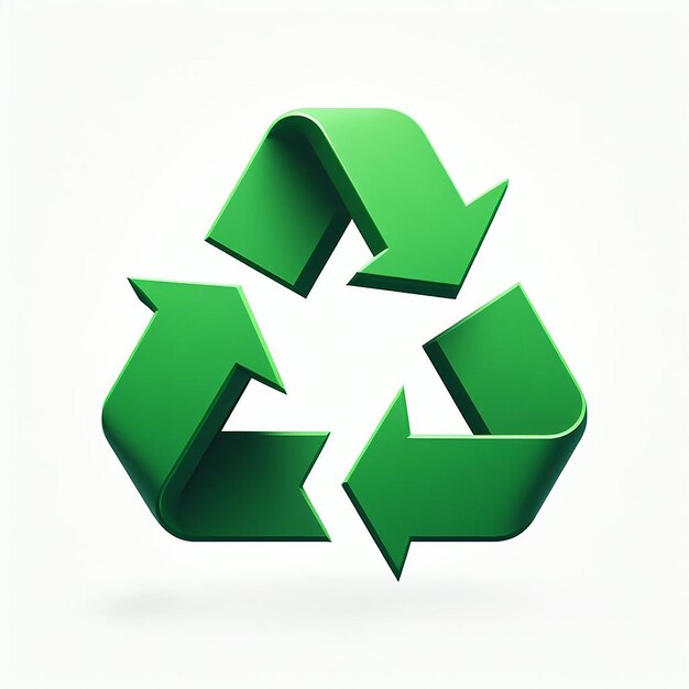 Photo green recycling symbol on a white background world earth day