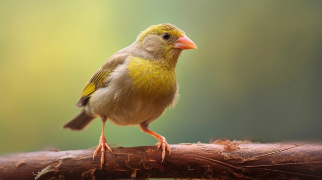 Greenfinch européen sur la branche