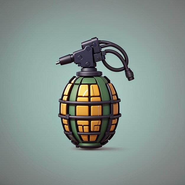 Photo grenade bombe dessin animé icône vectorielle illustration arme objet icône concept vecteur plat isolé