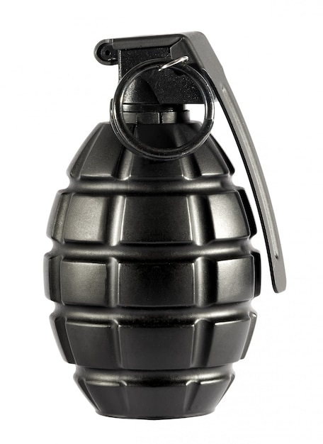 Photo grenade unique sur fond blanc isolé