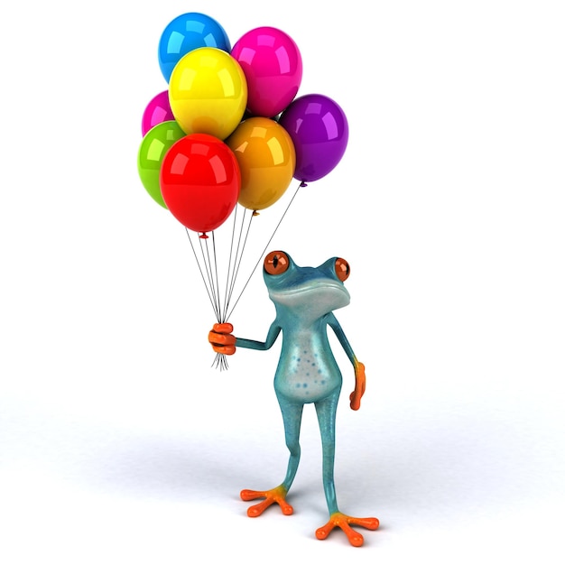 Grenouille amusante illustration 3D