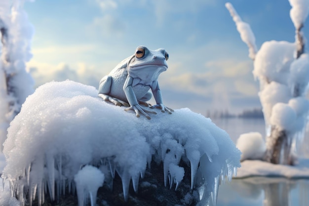 La grenouille arctique en hiver