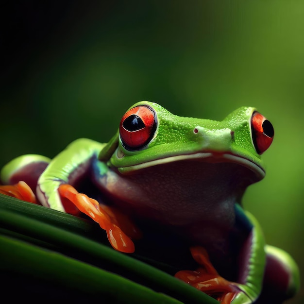 La grenouille aux yeux rouges