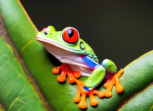 La grenouille aux yeux rouges