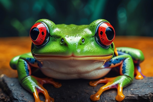 La grenouille aux yeux rouges