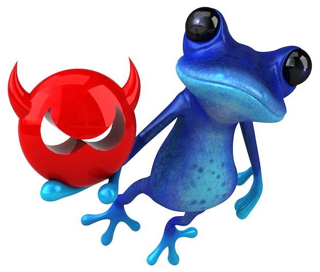 Grenouille bleue amusante - Illustration 3D