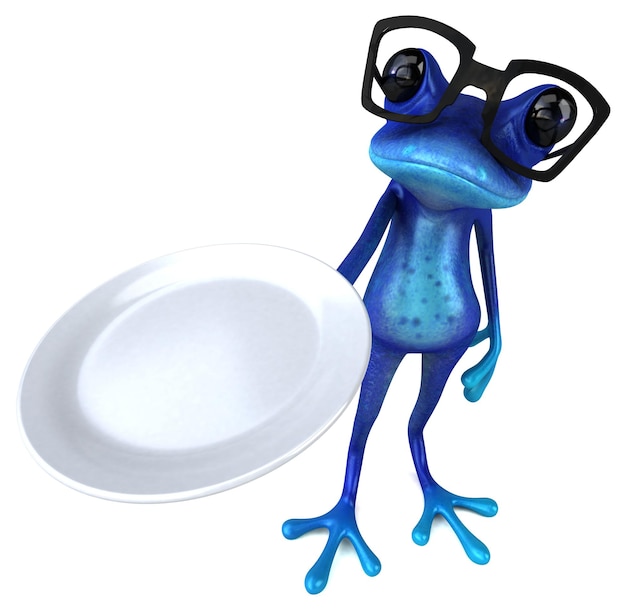 Grenouille bleue amusante Illustration 3D