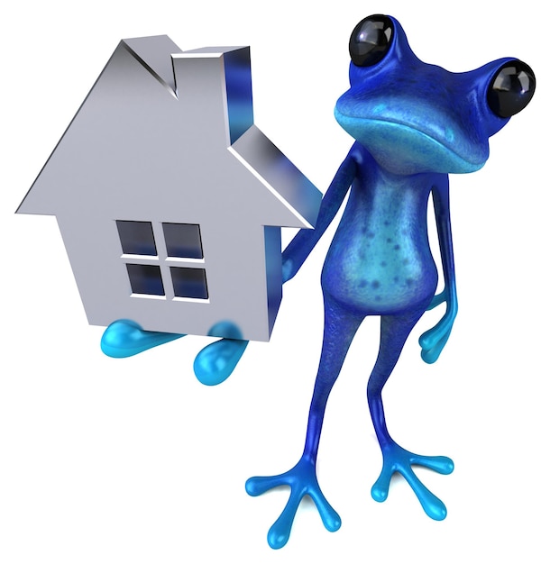 Grenouille bleue amusante Illustration 3D