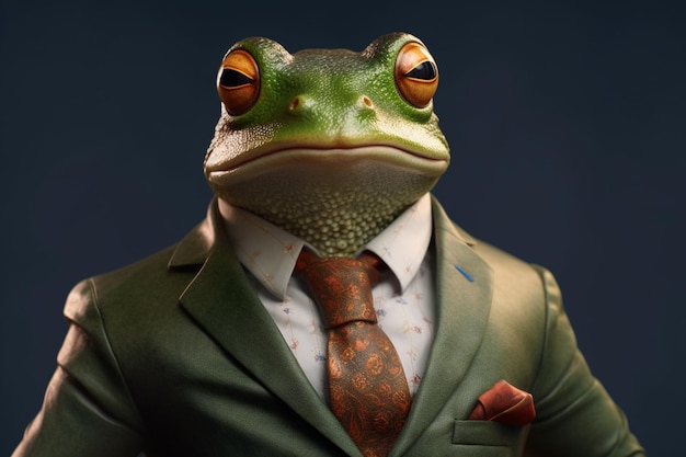 Grenouille en costume Generative AI