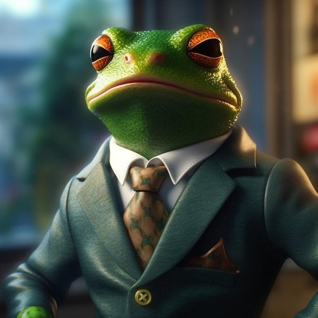 grenouille en costume IA générative