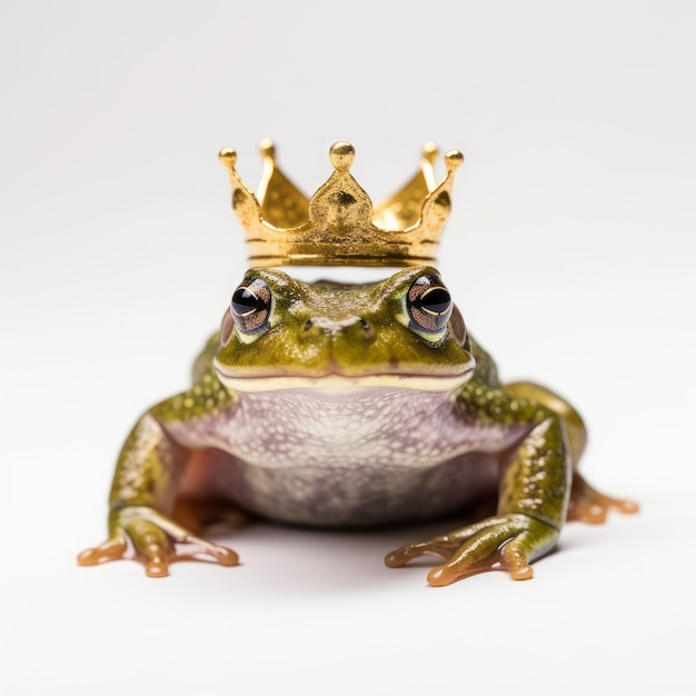 Une grenouille avec une couronne