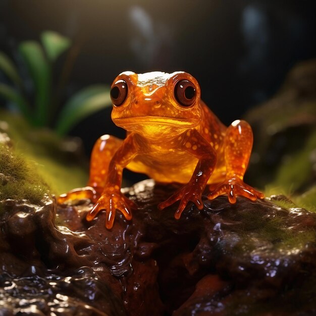 une grenouille dans l'étang