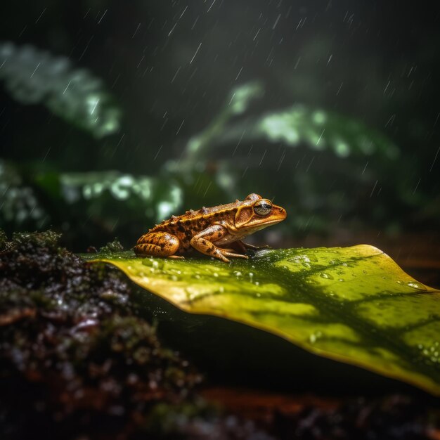 Grenouille dans la nature verte Illustration AI Générative