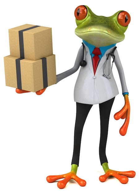 Photo grenouille, docteur, 3d, illustration