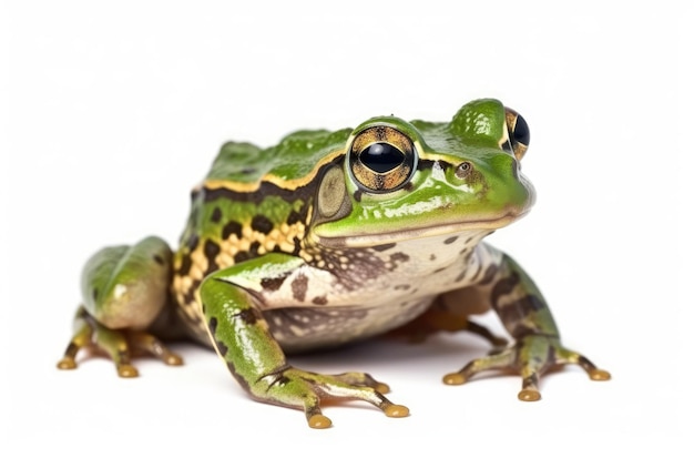 Grenouille d'eau commune devant un fond blanc