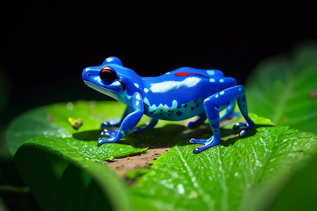 Photo la grenouille empoisonnée colorée est une grenouille sauvage très dangereuse.