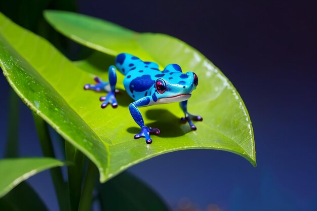 Photo la grenouille empoisonnée colorée est une grenouille sauvage très dangereuse.