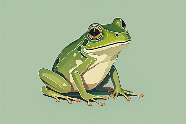 Grenouille sur fond vert Illustration vectorielle d'une grenouille ai générative