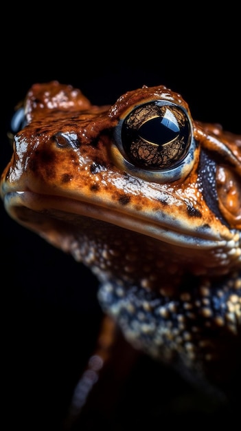 Une grenouille avec un gros oeil