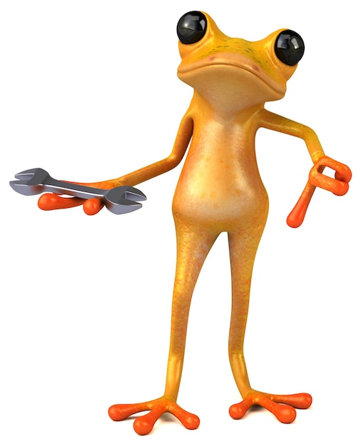 Grenouille jaune amusante - Illustration 3D