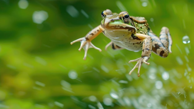 La grenouille en mouvement est un instantané de l'agilité dans la nature.