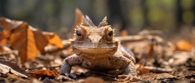 Photo une grenouille avec un œil vert et un fond brun